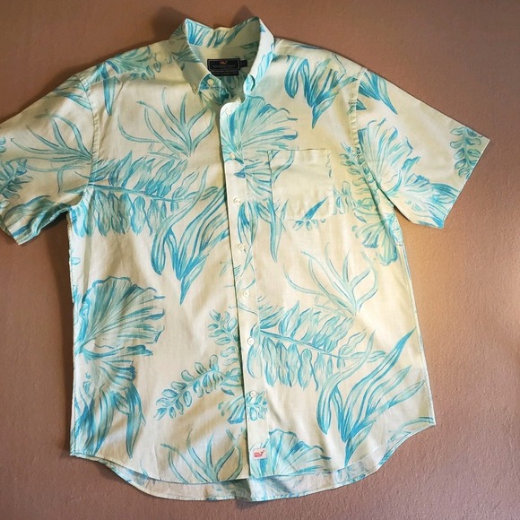 Vineyard Vines Other - Vineyard Vines Murray Shirt Men's Large Classic Fit Blue Tropical Button down